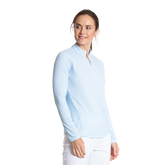 Alternate View 1 of Gingham Cooling Sun Protection Quarter Zip Pull Over